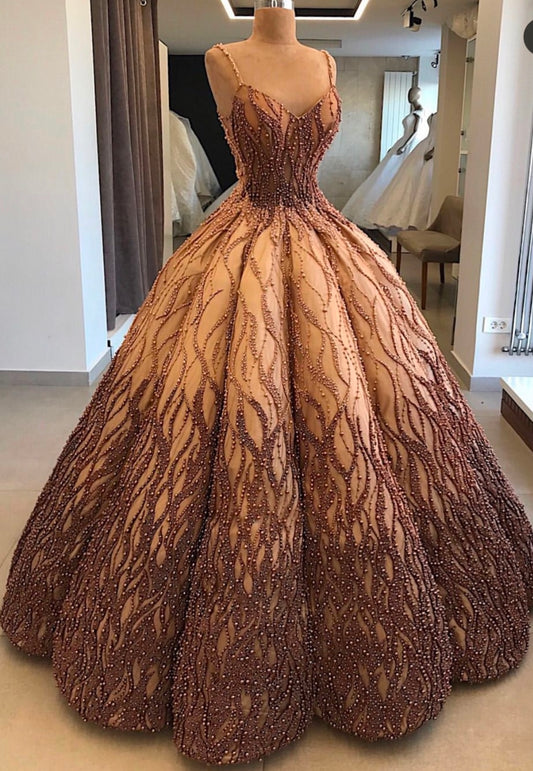 فستان سهرة تطريز يدوي