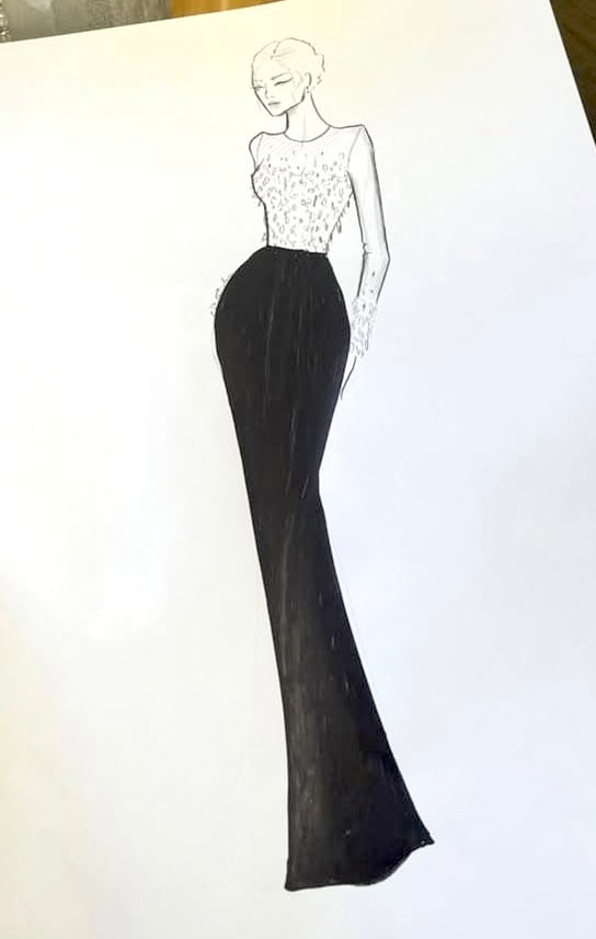 فستان سهرة فاخر بتصميم أنيق ومبتكر